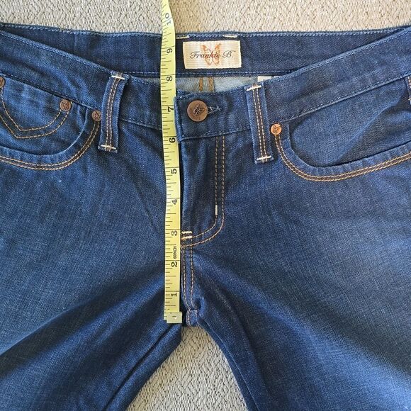Frankie B Vintage Y2K Low Rise Dark Wash Flare Jeans - Size 8 - Picture 10 of 14